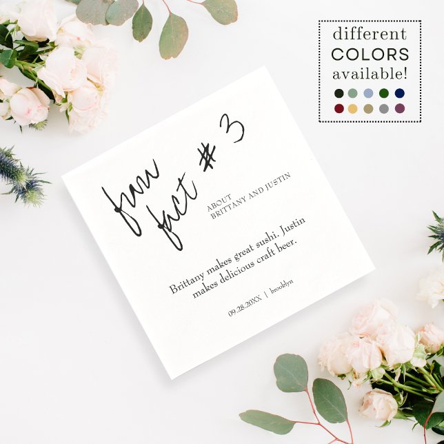 Guardanapo De Papel Simple Black White Fact #3 Casamento (Criador carregado)