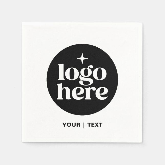 Guardanapo De Papel Simple Branded Custom Text & Logo (Frente)