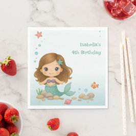 Guardanapo De Papel Simple cute little mermaid
