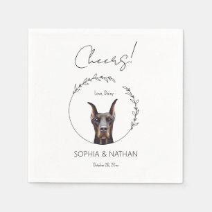 Guardanapo De Papel Simple Doberman Pinscher Cachorro Casado Cocktail