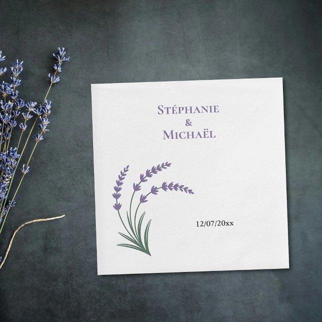 Guardanapo De Papel Simple Lavender Wedding (Simple Lavender Wedding Napkins)