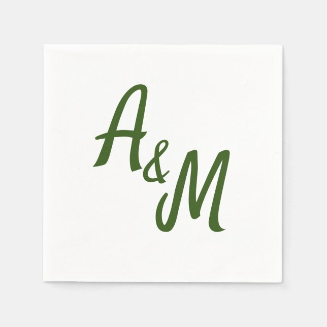 Guardanapo De Papel Simple minimal Ampersand Monogram Wedding (Frente)
