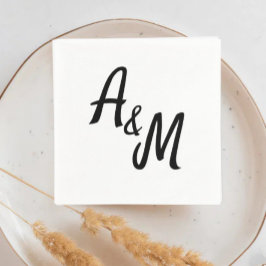 Guardanapo De Papel Simple minimal Ampersand Monogram Wedding