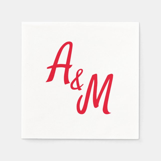 Guardanapo De Papel Simple minimal Ampersand Monogram Wedding (Frente)