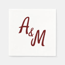Guardanapo De Papel Simple minimal Ampersand Monogram Wedding