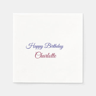 Guardanapo De Papel SIMPLE MINIMAL.CUTIE ADD NAME BABY happy birthday 