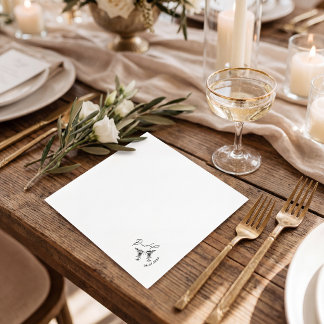 Guardanapo De Papel Simple minimalist hand drawn chic coctail