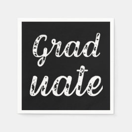 Guardanapo De Papel Simple Modern Calligraphy Graduation Black