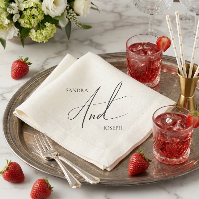 Guardanapo De Papel Simple modern elegant black and white basic  (Criador carregado)