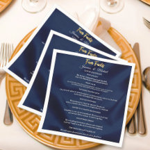 Simple Navy Blue & Gold Wedding Trendy Fun Facts  