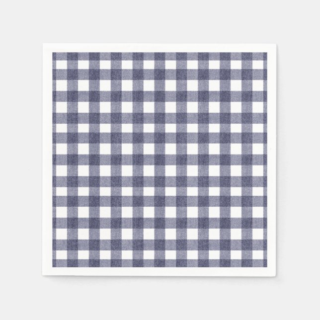 Guardanapo De Papel Simple navy gingham (Frente)
