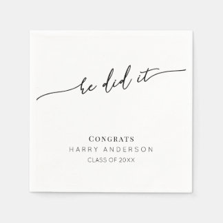 Guardanapo De Papel Simple Script Minimalist Graduation Party