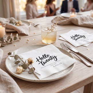 Guardanapo De Papel  Simple  stylish black and white  birthday party