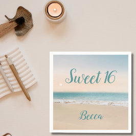 Guardanapo De Papel Simple Sweet 16 Beach Theme Party