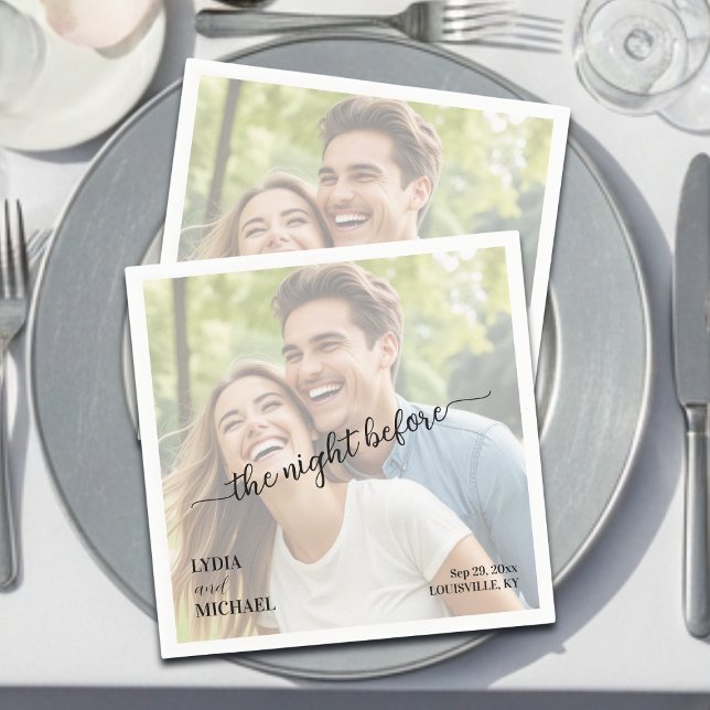 Guardanapo De Papel Simple Text Overlay Photo The Night Before (Criador carregado)