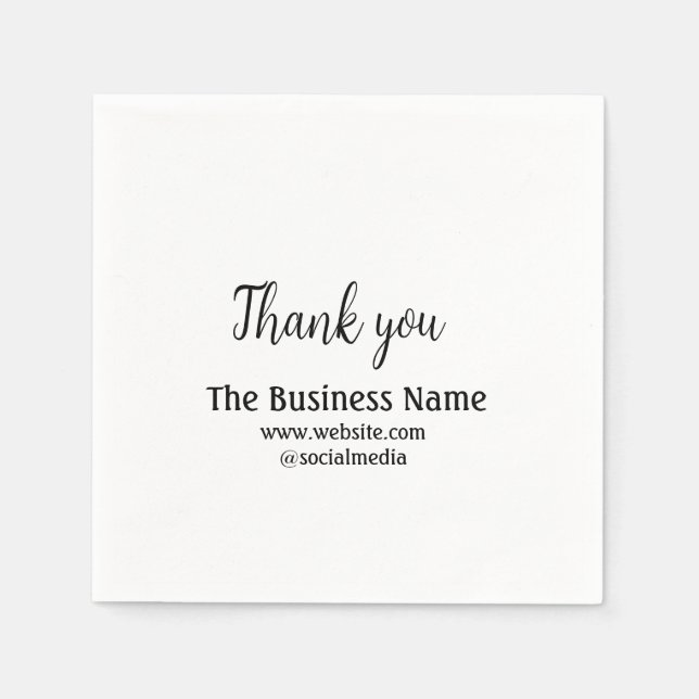 Guardanapo De Papel Simple thank you add business name details text  t (Frente)