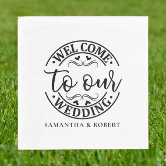 GUARDANAPO DE PAPEL SIMPLE WELCOME WEDDING  (Personalize  napkins effortlessly—add a heartfelt touch today!)
