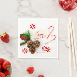 Guardanapo De Papel Simples Alegria de Natal Moderno ao Mundo