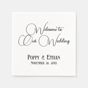 Guardanapo De Papel Simples bem-vindos ao nosso casamento