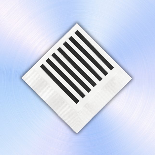 Guardanapo De Papel Simples Black and White Stripes | (Criador carregado)