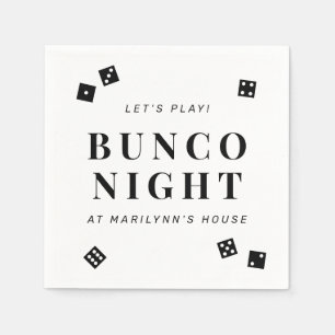 Guardanapo De Papel Simples Black Dice Bunco Night Personalizado Napki