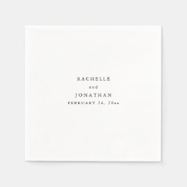 Guardanapo De Papel Simples Black White Monograma Simples Casamento Na