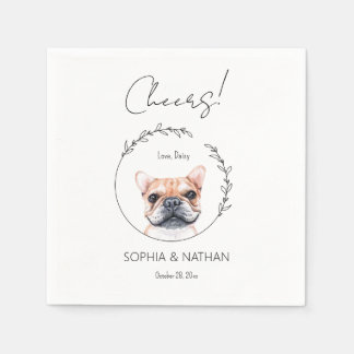 Guardanapo De Papel Simples Bulldog Francês Casamento Cocktail Napkins