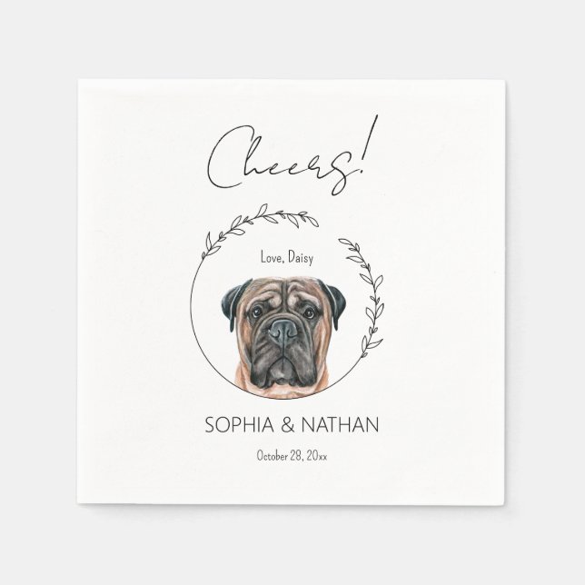Guardanapo De Papel Simples Bullmastiff Dog Casamento Cocktail Napkins (Frente)