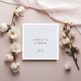 Guardanapo De Papel Simples casamento branco e elegante