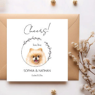 Guardanapo De Papel Simples Casamento de Cachorro Pomeraniano Cachorro