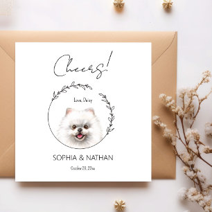 Guardanapo De Papel Simples Casamento de Cachorro Pomeraniano Cachorro