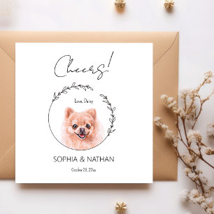 Guardanapo De Papel Simples Casamento de Cachorro Pomeraniano Cachorro