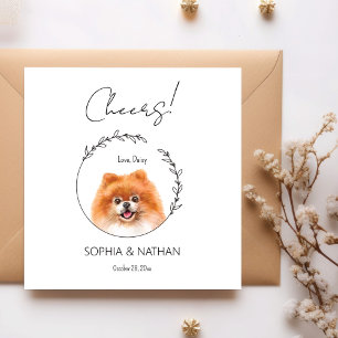 Guardanapo De Papel Simples Casamento de Cachorro Pomeraniano Cachorro