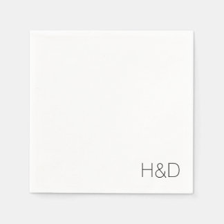 Guardanapo De Papel Simples Casamento de Monograma Elegante Moderno