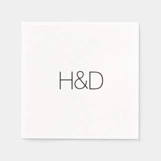 Guardanapo De Papel Simples Casamento do Monograma Elegante Moderno