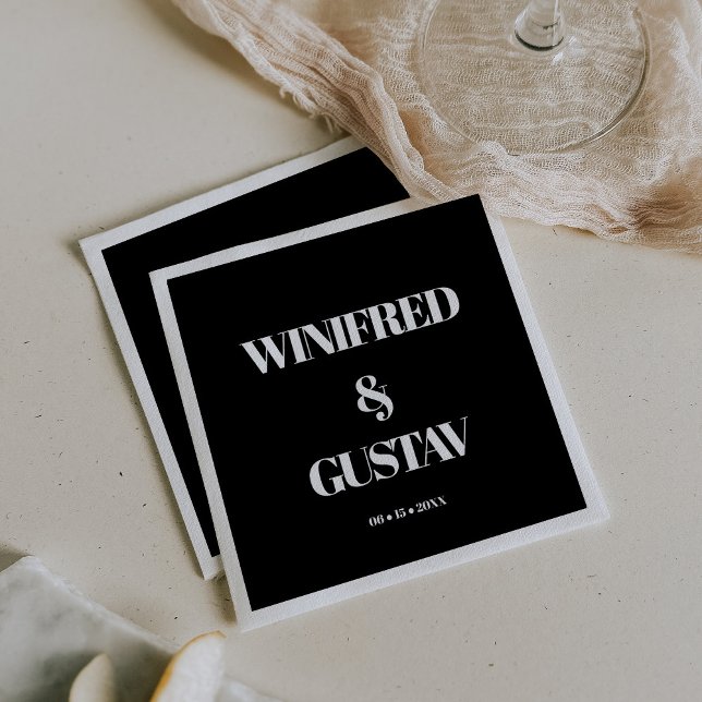 Guardanapo De Papel Simples casamento elegante e chic (Criador carregado)