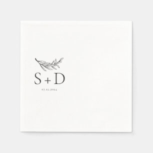 Guardanapo De Papel Simples Casamento Monograma Napkins