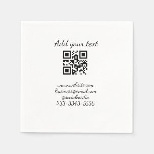 Guardanapo De Papel simples código QR personalizado adicionar seu nome