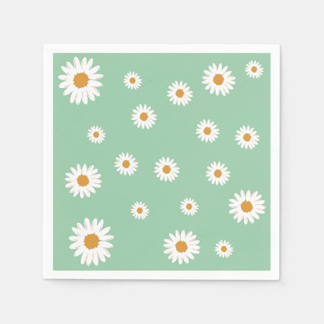 Guardanapo De Papel Simples Daisy Theme Paper Napkin (Frente)