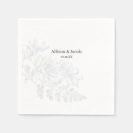 Guardanapo De Papel Simples Dusty Linha Azul Desenho Casamento Nápoles