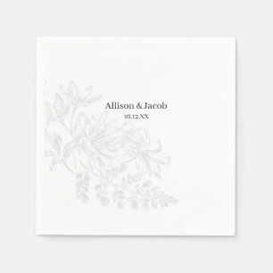 Guardanapo De Papel Simples Dusty Linha Azul Desenho Casamento Nápoles