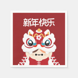 Guardanapo De Papel Simples e Bonito Ano Novo Chinês