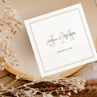 Guardanapo De Papel Simples e Clássico Iniciais Modernos Monograma Mín