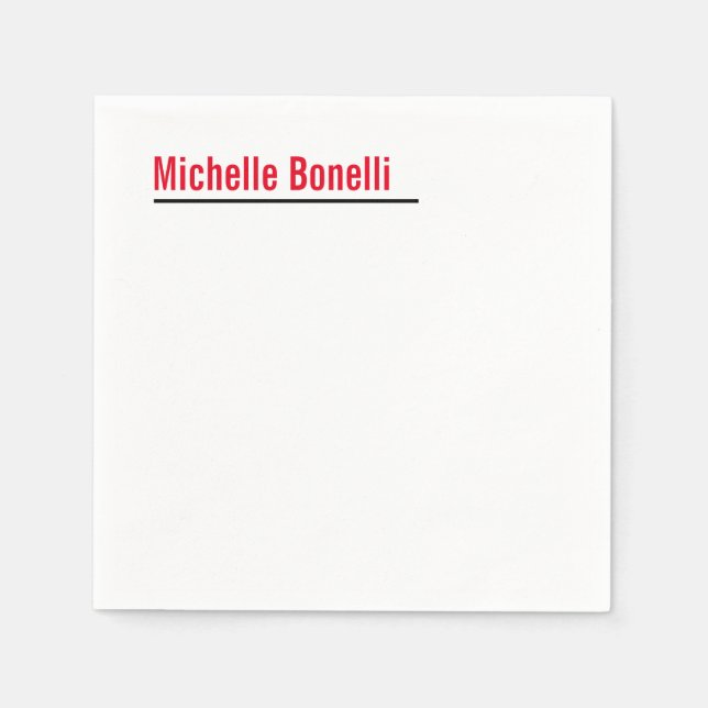 Guardanapo De Papel Simples e Mínima Planilha Branca Profissional (Frente)