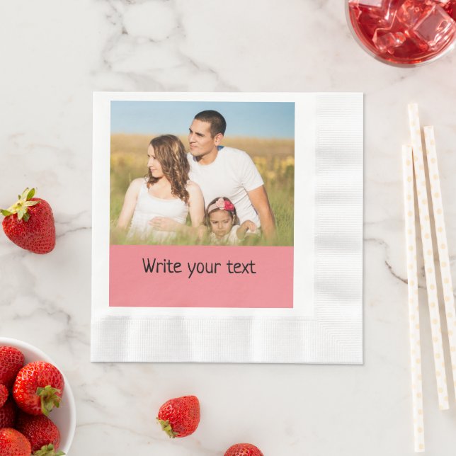 Guardanapo De Papel simples e mínimo adicione seu natal de foto de tex (Insitu)