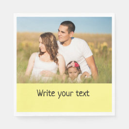 Guardanapo De Papel simples e mínimo adicione seu natal de foto de tex