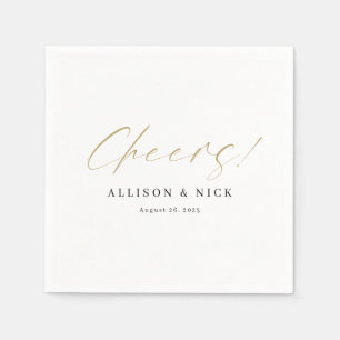 Guardanapo De Papel Simples e Neutro Saúde Dourada Casando Napkins