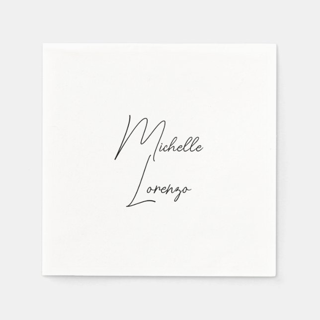 Guardanapo De Papel Simples e profissional preto e branco (Frente)