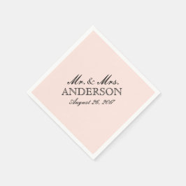 Guardanapo De Papel Simples Elegante Tipografia Blush Casamento Napkin