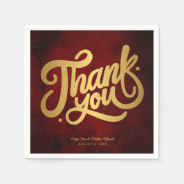 Guardanapo De Papel Simples Elegante Vintage OBRIGADO AO casamento